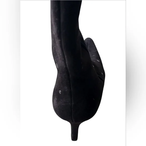 Coup D'Etat Chocolate Suede Tall Heeled Studded Zip Boots Size 9 B - Picture 5 of 11